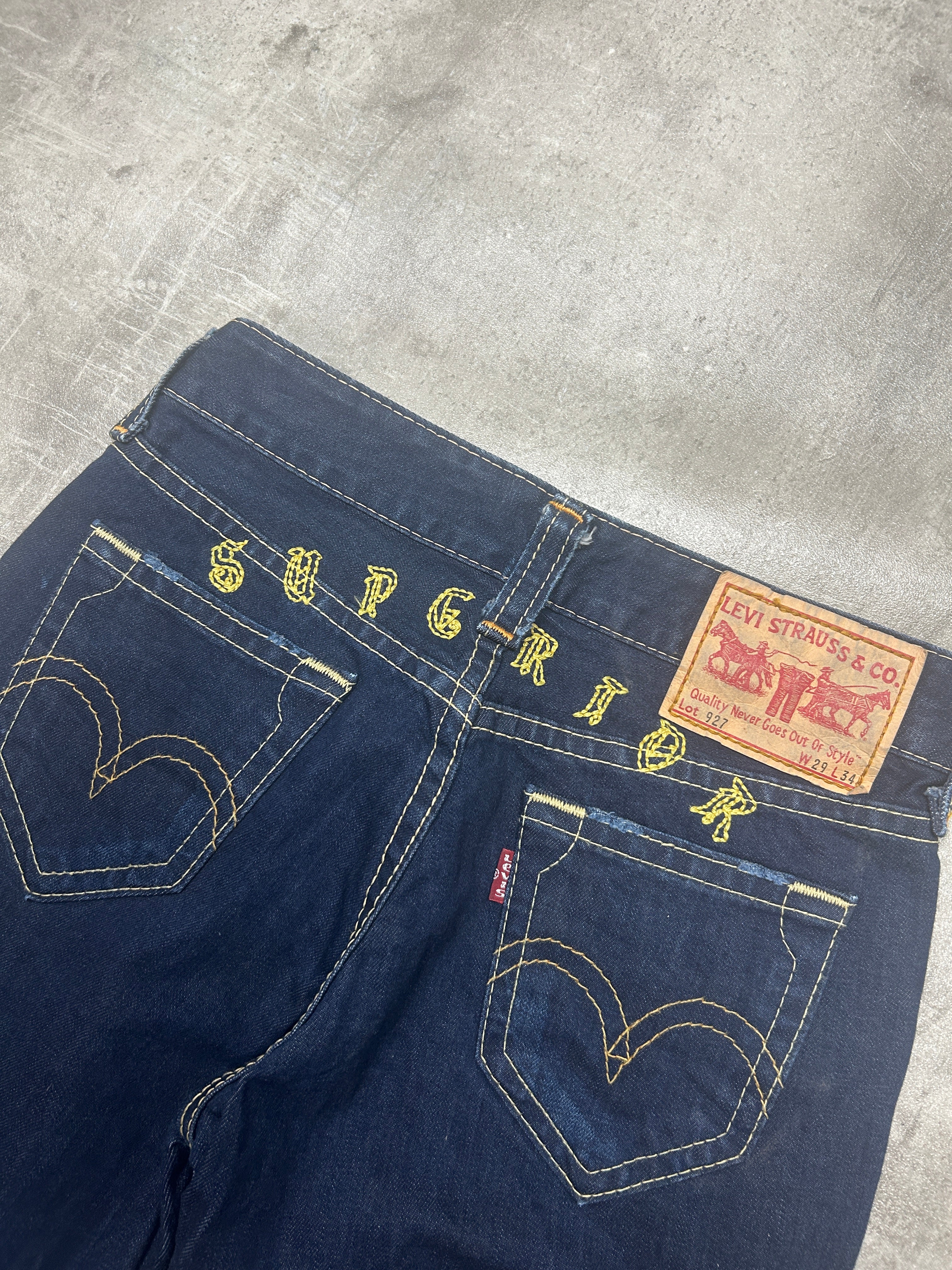 rare Levis 927 Superior Backprint Jeans (W29 L33, S)