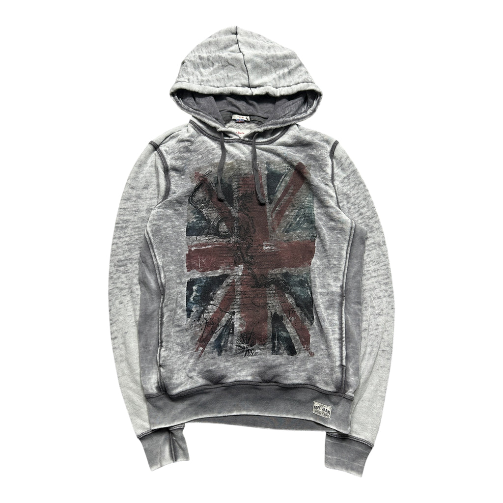Pepe Jeans cropped UK Flag Hoodie (M)