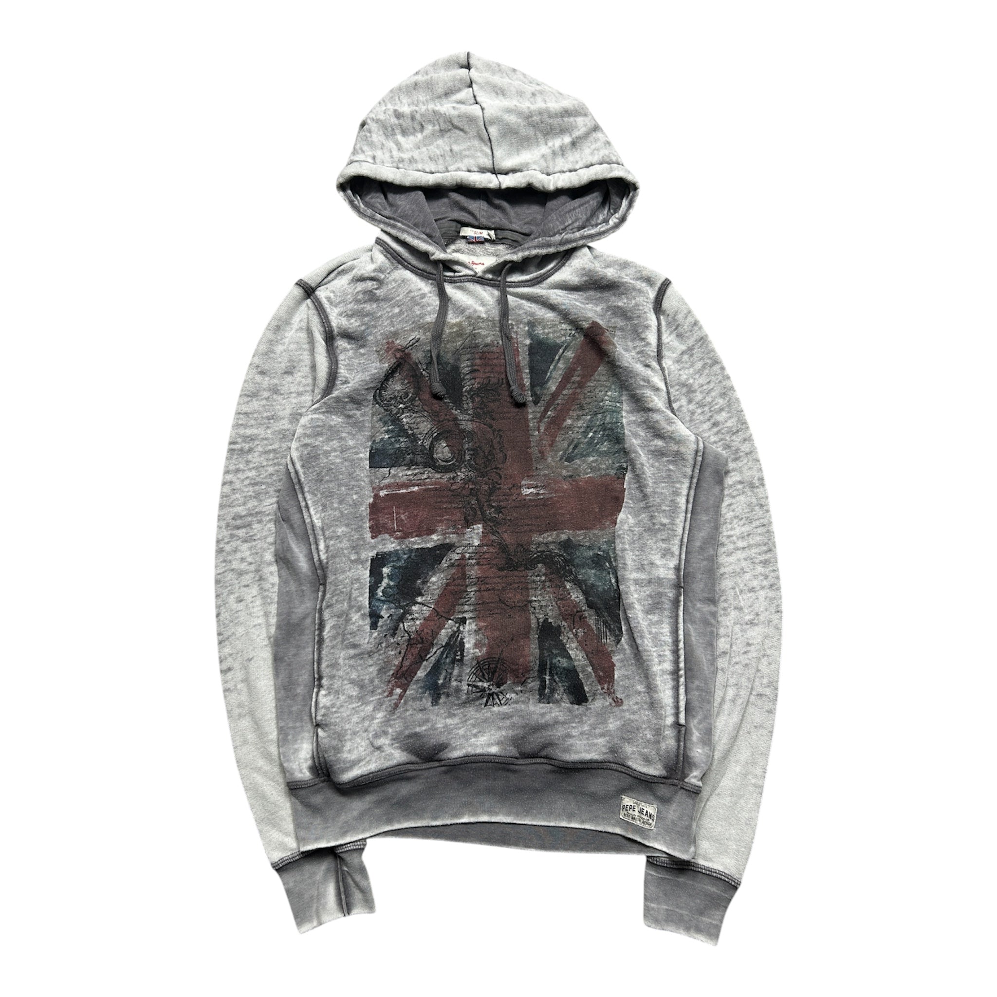 Pepe Jeans cropped UK Flag Hoodie (M)