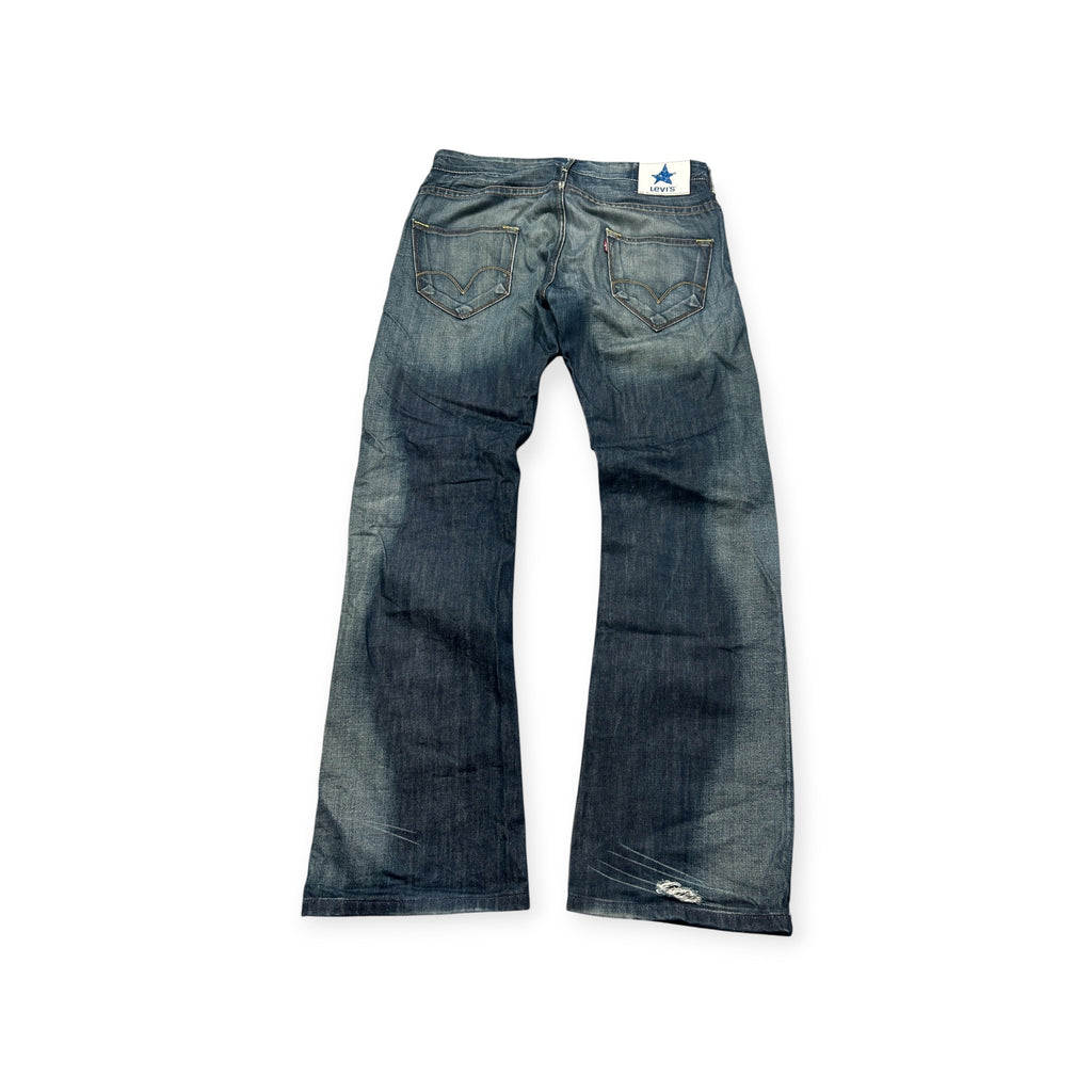 rare crazy washed Levis Blue Star Collection Jeans from 2001 (W33 L33, M-L)