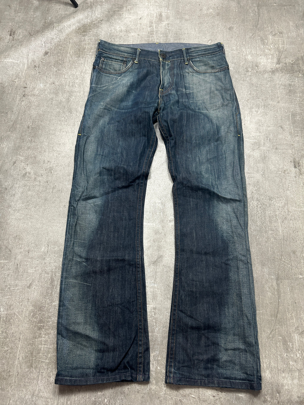 rare crazy washed Levis Blue Star Collection Jeans from 2001 (W33 L33, M-L)