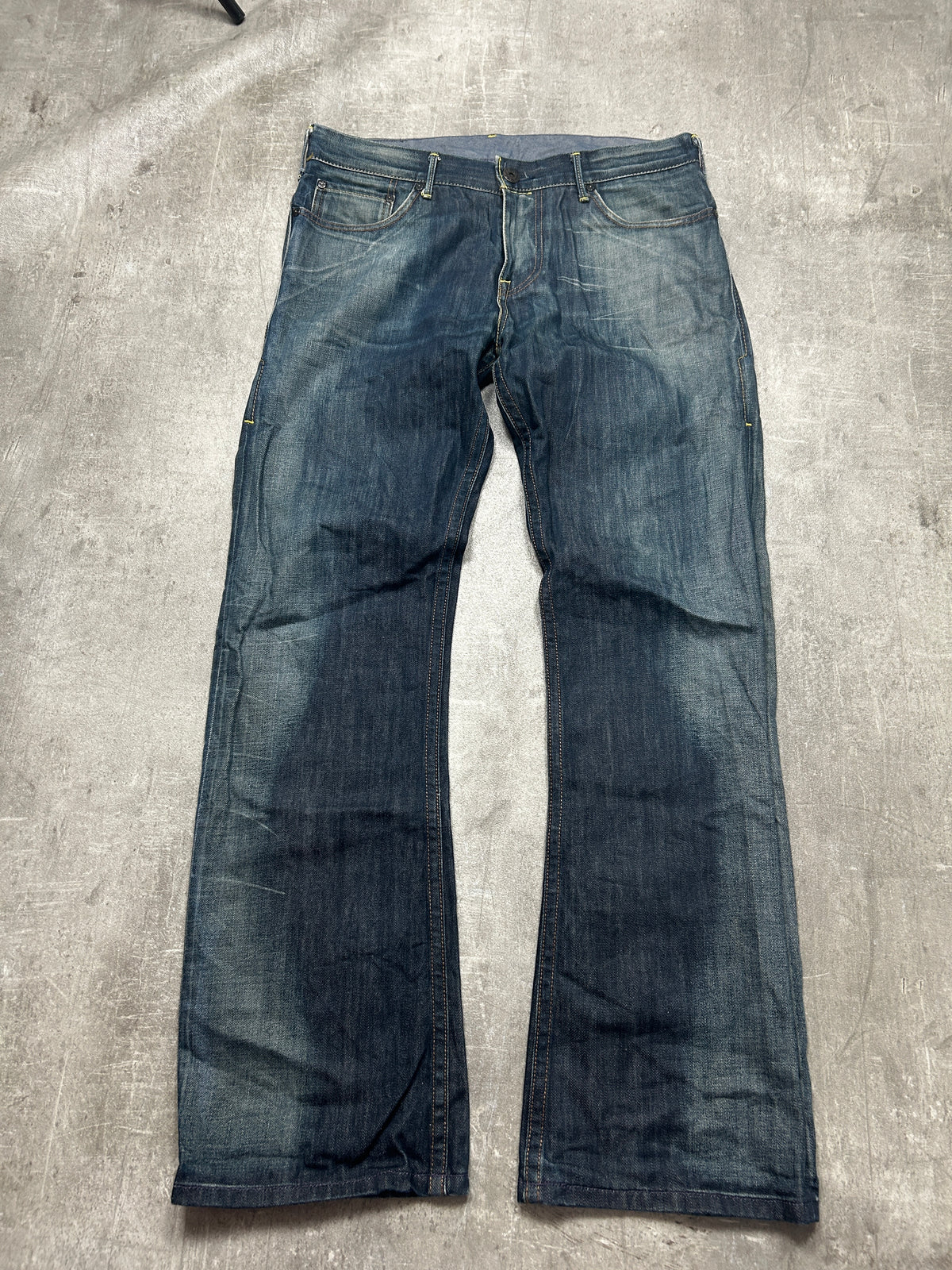 rare crazy washed Levis Blue Star Collection Jeans from 2001 (W33 L33, M-L)