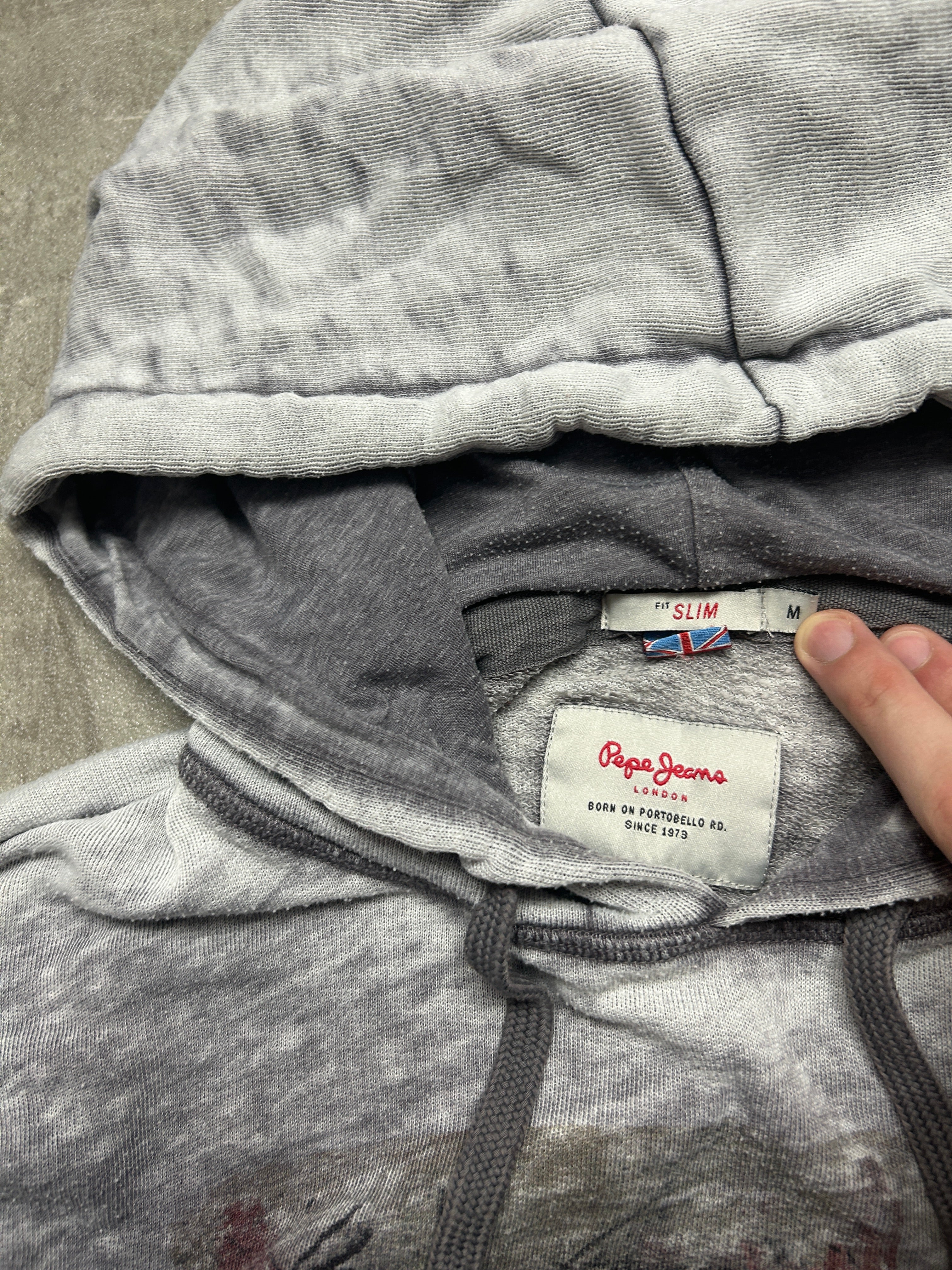 Pepe Jeans cropped UK Flag Hoodie (M)