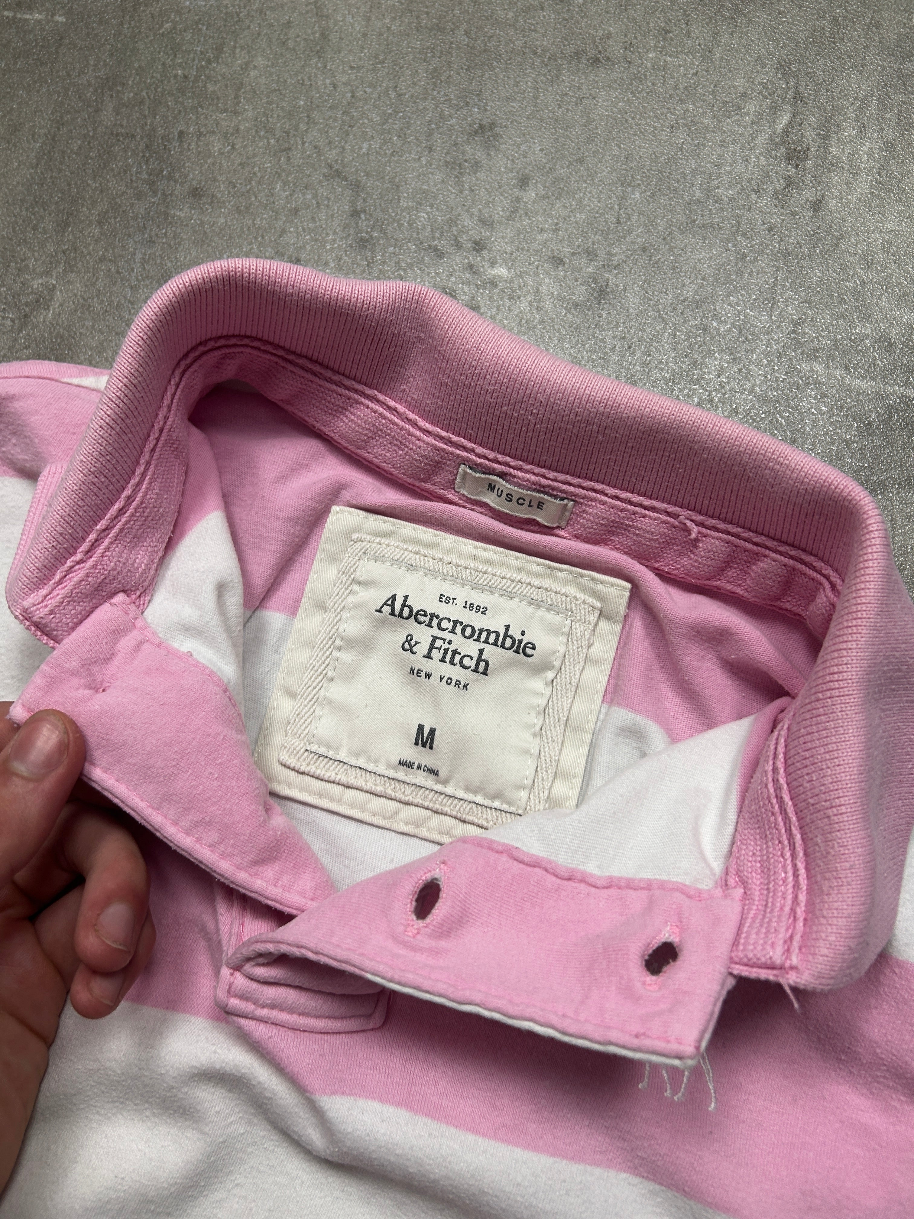 striped Abercrombie & Fitch Muskel Polo (M)