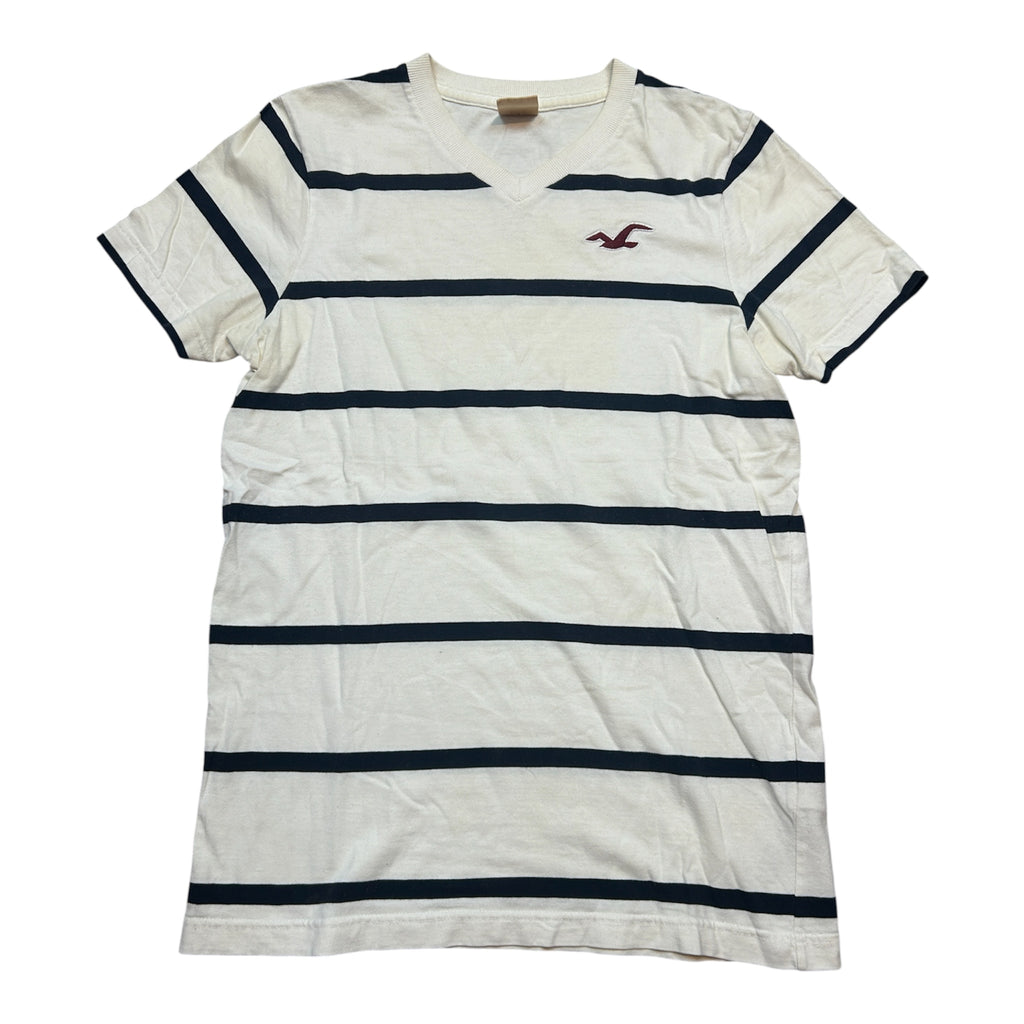 striped Hollister V-Neck T-Shirt (M)